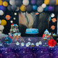 Ywediim 4 Pack Space Galaxy Party Tablecovers, Printed Plastic Stars Tablecloths,Space Stars Theme Party Decorations for Birthday Home Party Favors 86