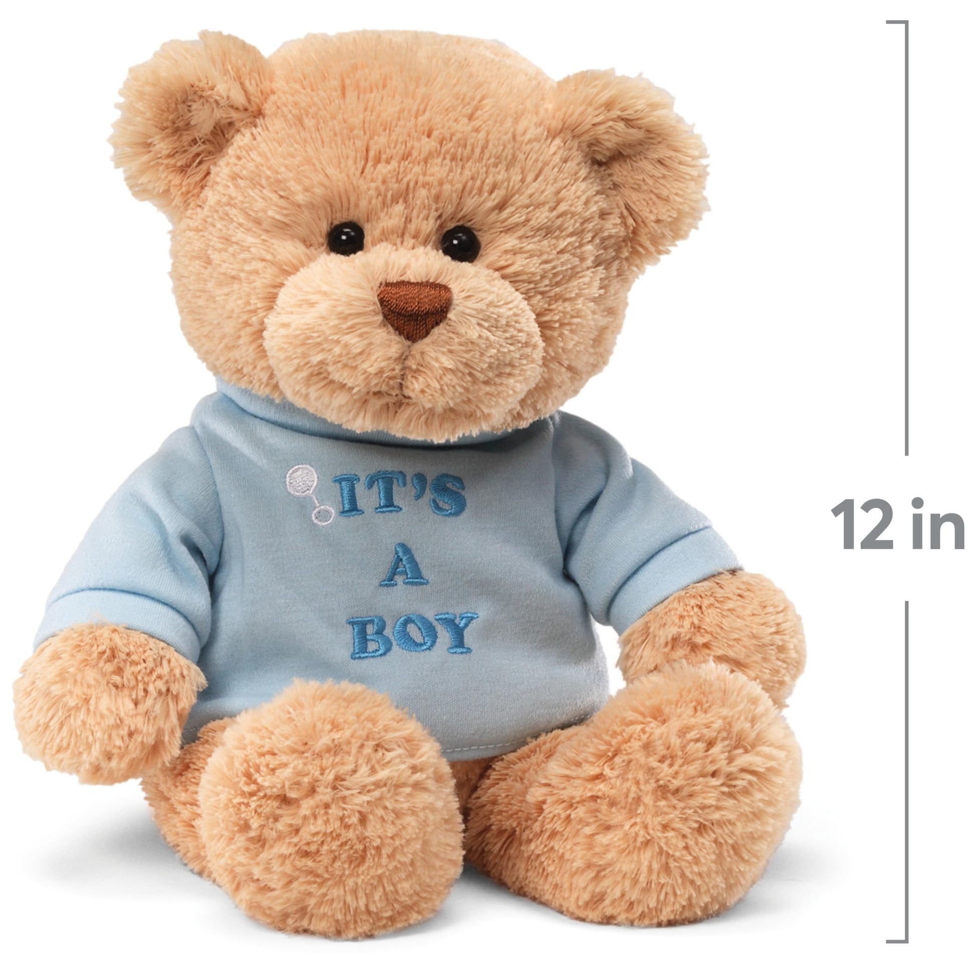 GUND “It's a Boy” 12-Inch Message Bear with Blue T-Shirt, Ages 0+