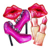 CYMYLAR Lip balloon lipstick foil Lady high heels decoration,Valentine's Day, wedding, bridal shower, spa party, bachelor party decoration, Spa Party