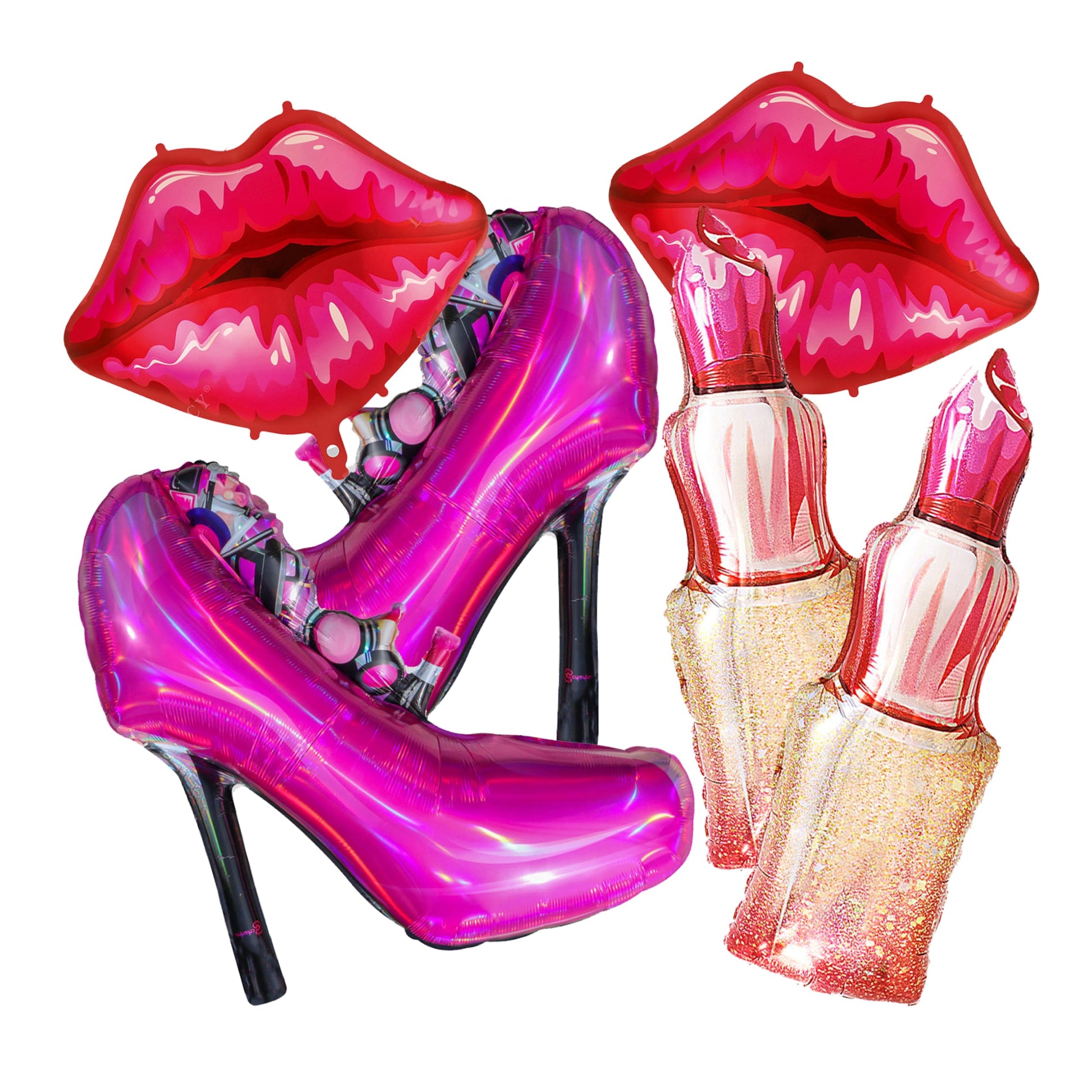 CYMYLAR Lip balloon lipstick foil Lady high heels decoration,Valentine's Day, wedding, bridal shower, spa party, bachelor party decoration, Spa Party