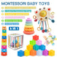 SYUUKH 6 in1 Baby Toys 6-12 Months?Infant Toys 6-12 Months?Incl 12pc Soft Stacking Blocks &Silicone Pull String & Manhattan Ball& 2 Stacking Toys