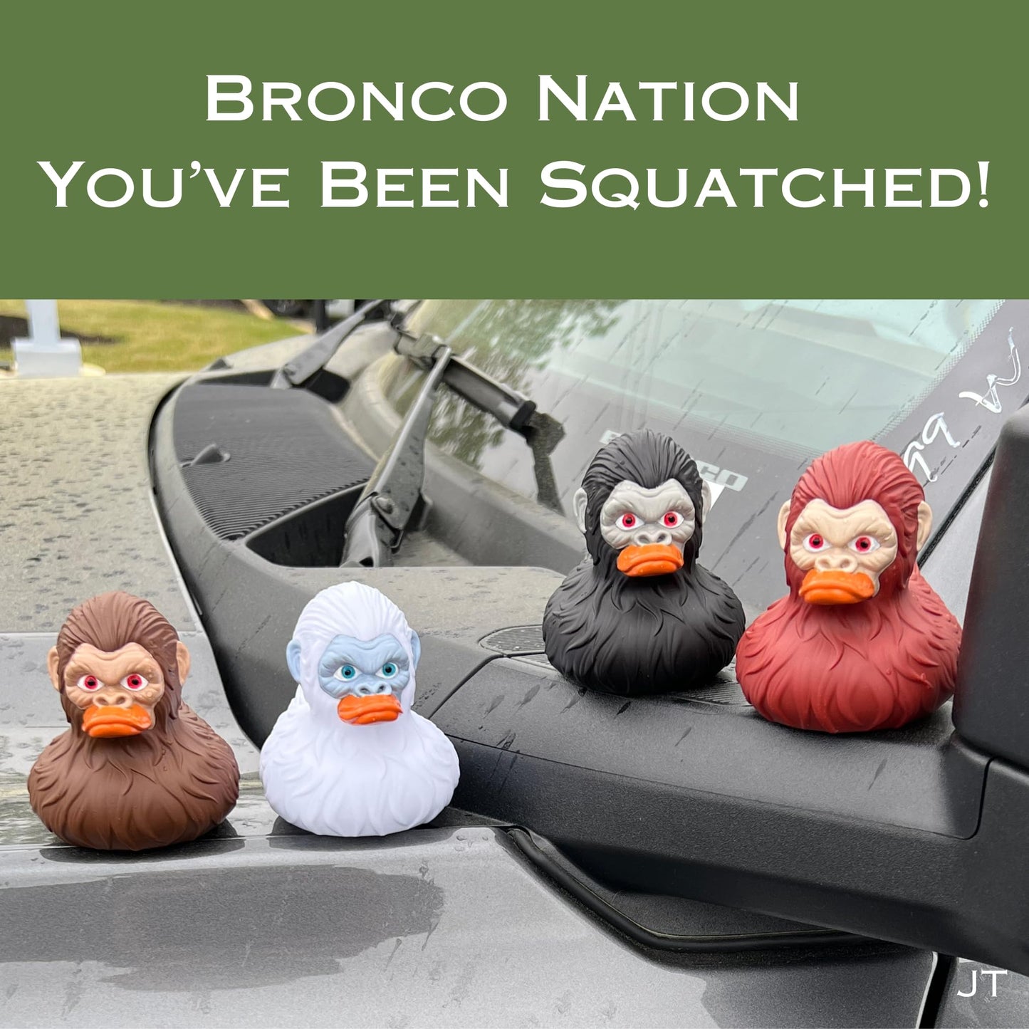 Bigfoot Rubber Ducks for Jeeps - Funny Jeep Ducks for Ducking - Ford Bronco Accessories for Squatching - Bigfoot Gifts for Men Women - Sasquatch Bath