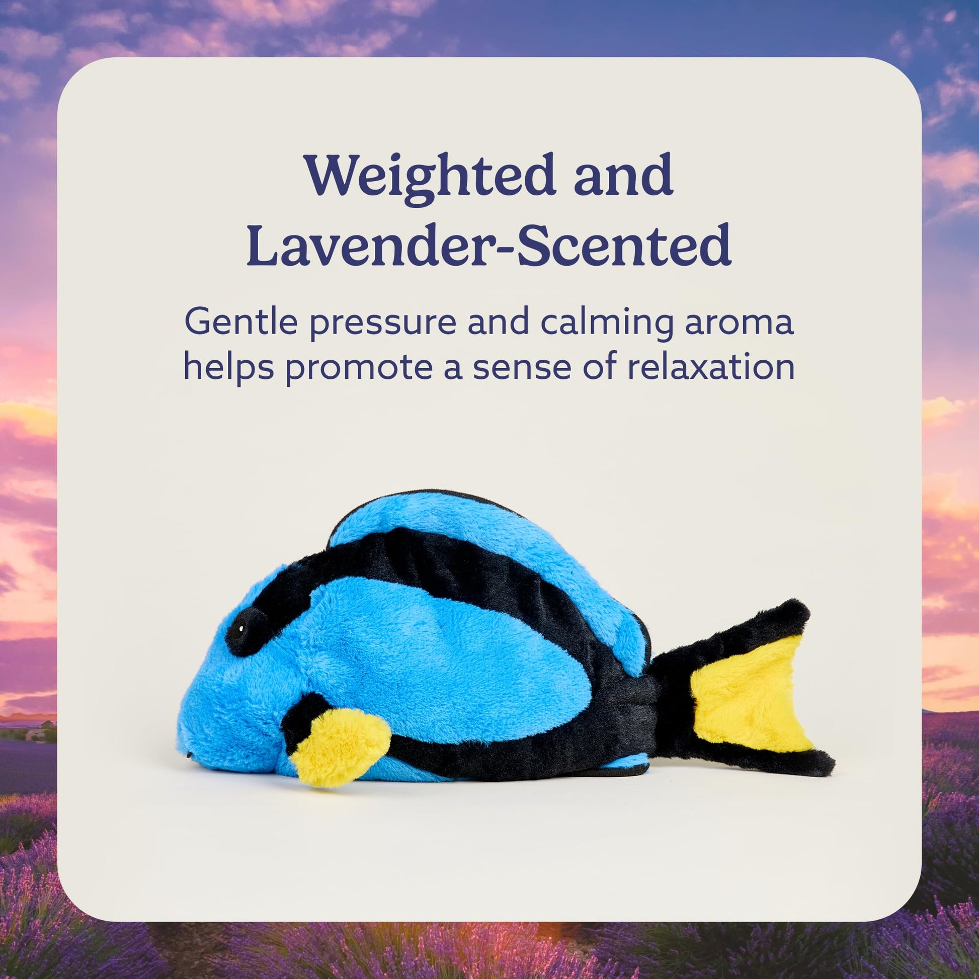 warmies Microwavable & Weighted Stuffed Animals, Blue Tang - Heated Stuffed Animal Plushie for Warmth & Comfort - Cute Soft Plush Toys for Adults