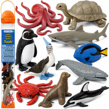Safari Ltd. Pacific TOOB - 10 Miniature Marine Animal Figures - Educational Toy Set for Boys, Girls, and Kids Ages 3+
