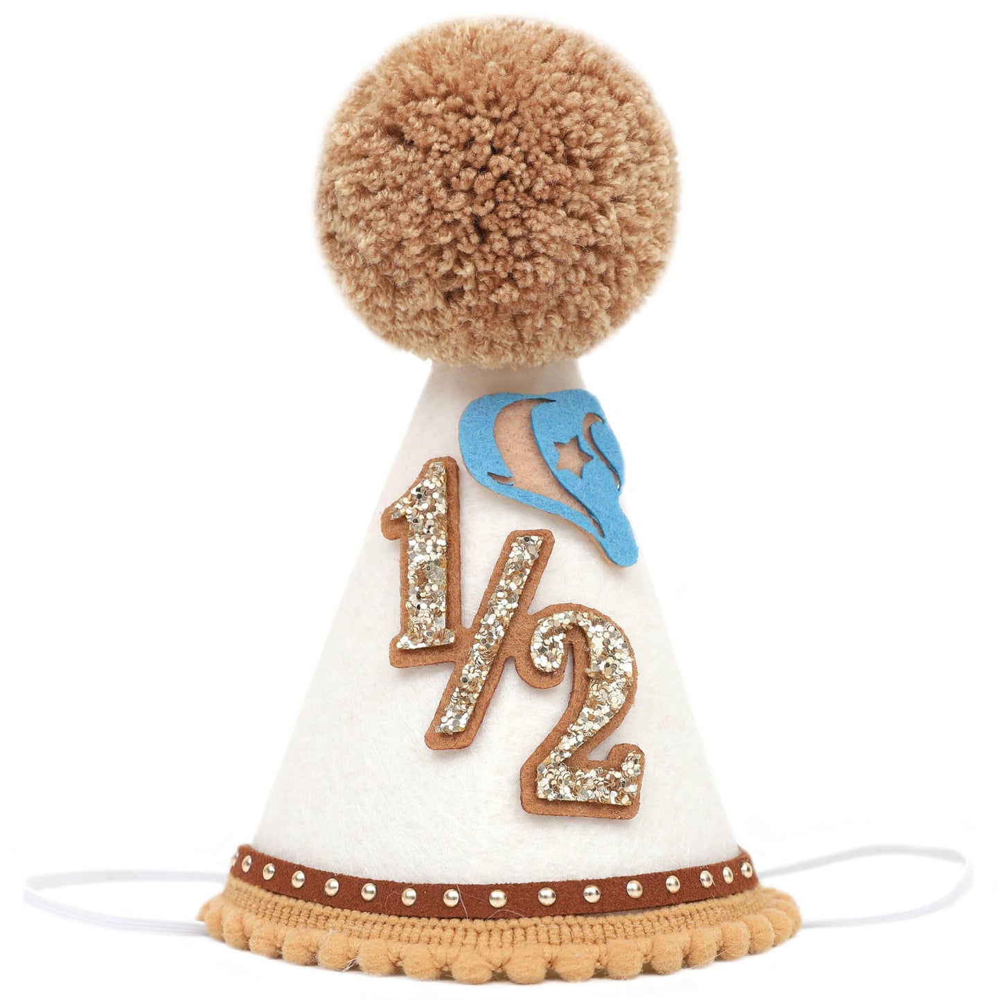 RSOLIET Cowboy Half Birthday Hat for 6 Months - Adjustable Western Baby Photo Prop for Cake Smash & Milestone Photos, 3-12 Months Cowboy Party Hat
