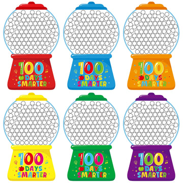 36Pcs 100th Day of School Gumball Machine Paper Crafts,100 Days Smarter Cutouts for 100 Days of School Celebration Party Supplies Classroom Activities
