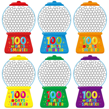 36Pcs 100th Day of School Gumball Machine Paper Crafts,100 Days Smarter Cutouts for 100 Days of School Celebration Party Supplies Classroom Activities