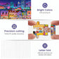500 Piece Puzzle for Adults, Vibrant Neon Cityscape, Embossed Texture, Premium Matte Finish, Fun and Challenging Jigsaw Puzzles for Great Gift Idea
