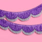 xo, Fetti Purple + Silver Scallop Fringe Banner | Birthday Decor, Party Backdrop, Disco Party, Whimsical, Iridescent Garland, Girly Glam, Kids Party
