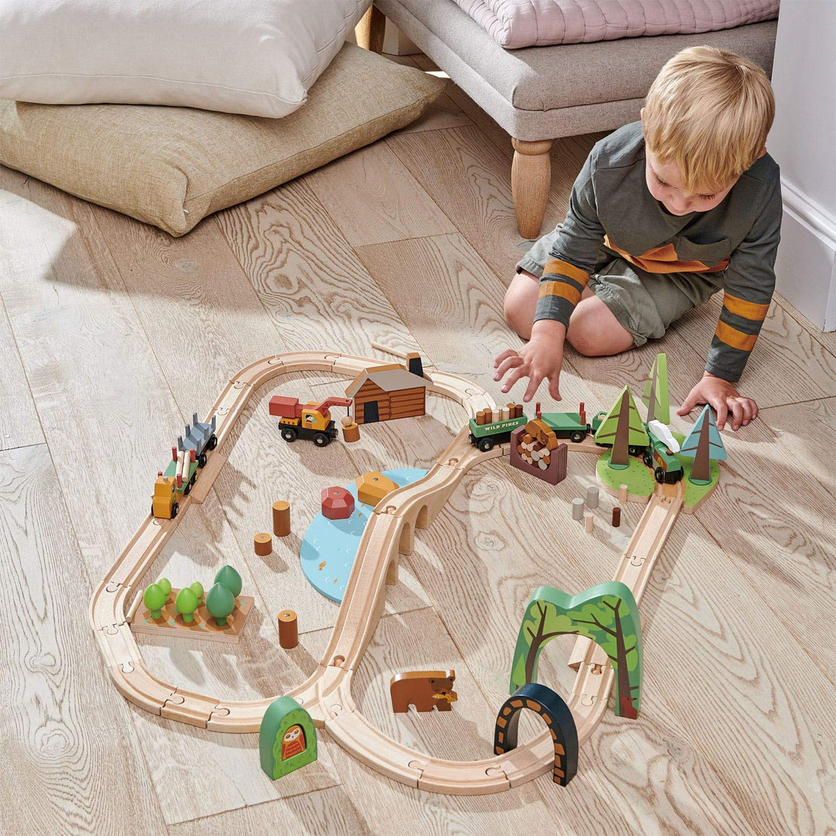 Tender Leaf Toys - Forest Tunnels - Stacking Train Set Accessories - Toy Stacker, Blocks - Open-Ended Toy Set for Inspires Creative and Imaginative