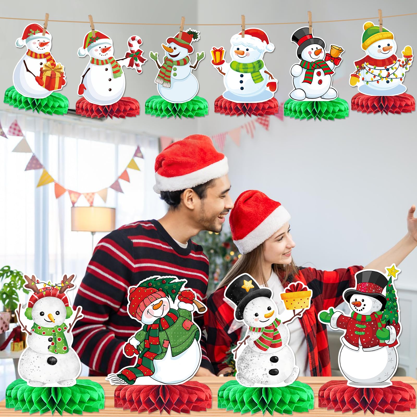 Snowman Christmas Decorations Snowman Decorations for Christmas Party Decorations Christmas Honeycomb Centerpieces for Christmas Party Table