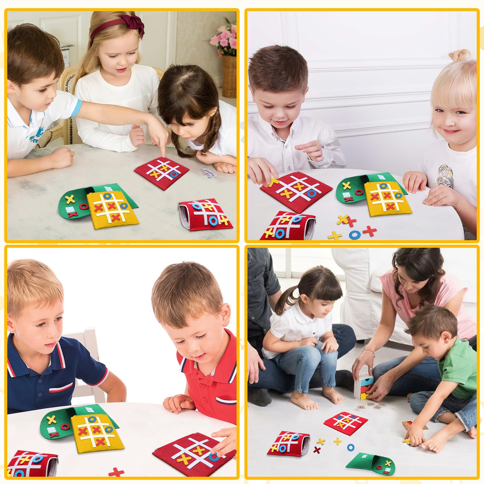 Timisea 48 Pcs Tic Tac Toe Strategic Board Game, Mini Strategic Board Game for Kids Family,Classic Mini Board Toys, Board Gifts for Students