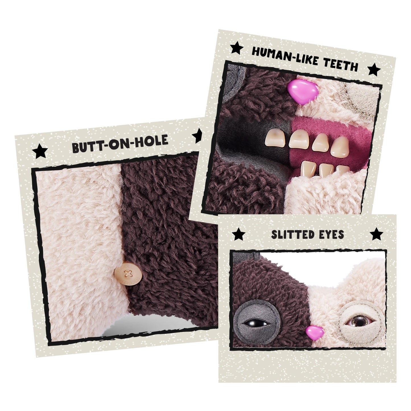 Fuggler Misfit Monsters Series 1 9" by ZURU Funny Ugly Monster Plush Toy (Rabid Tooth - Brown & Beige)