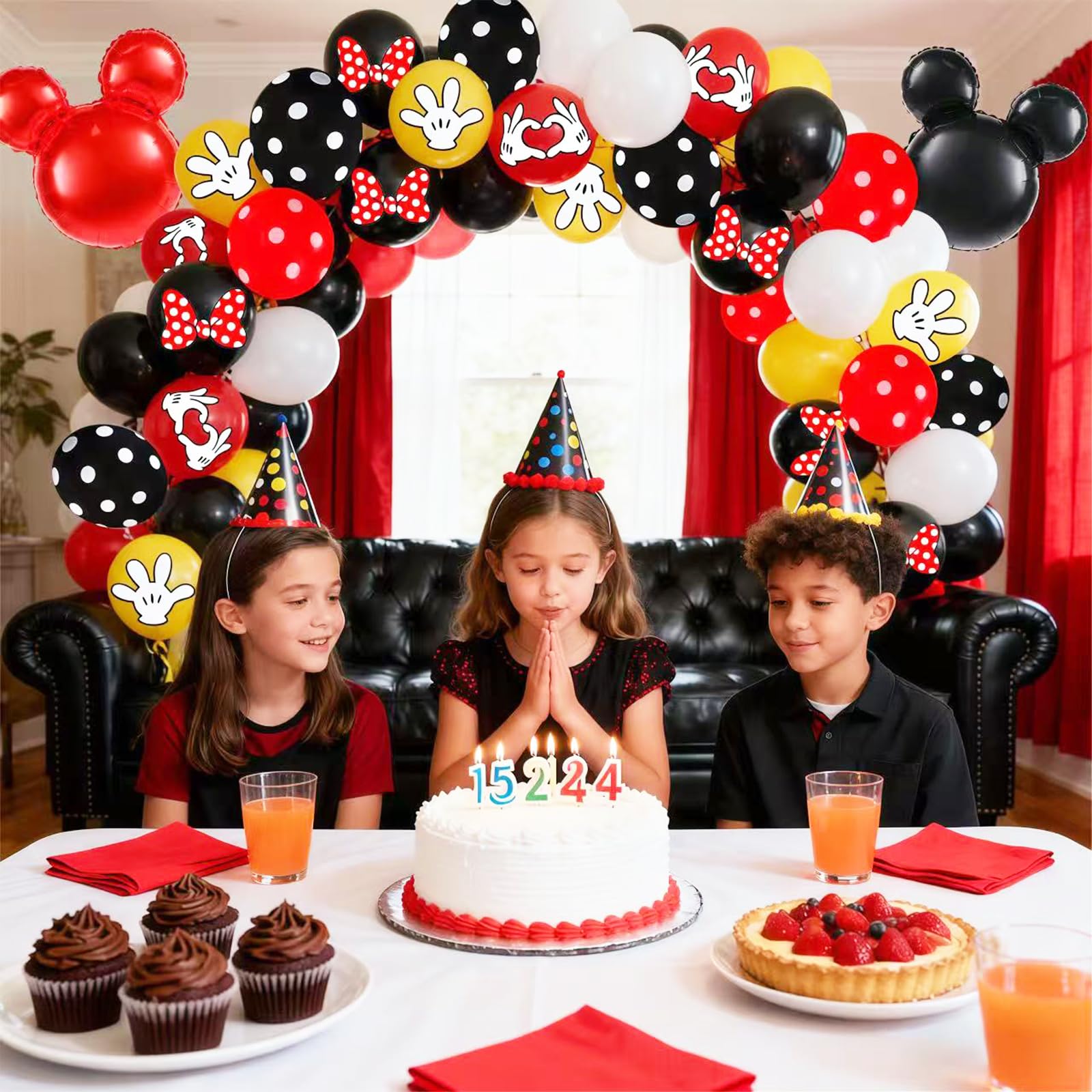 125 Balloon Garland Arch Kit Cartoon Mini Mouse Birthday Decor