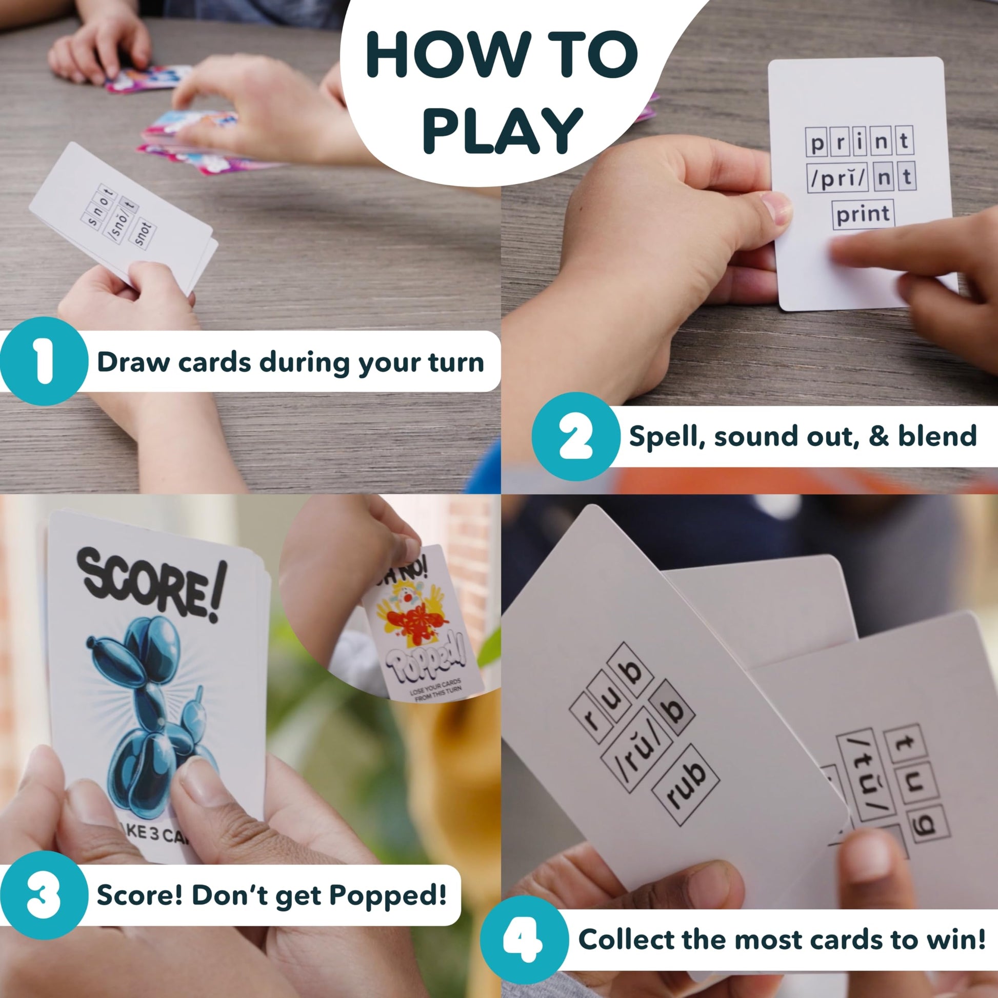 Popped! Reading Game - Learn Reading Skills in Weeks - Exciting Phonics Game for Kids Ages 4-9 - CVC Educational Game Must Haves for Preschool