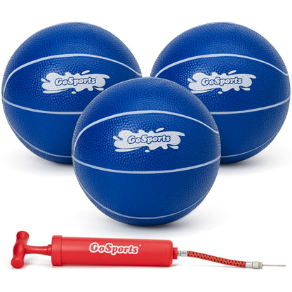 GoSports Swimming Pool Basketballs 3 Pack - Great for Floating Water Basketball Hoops, Choose Red or Blue Pool Basketballs