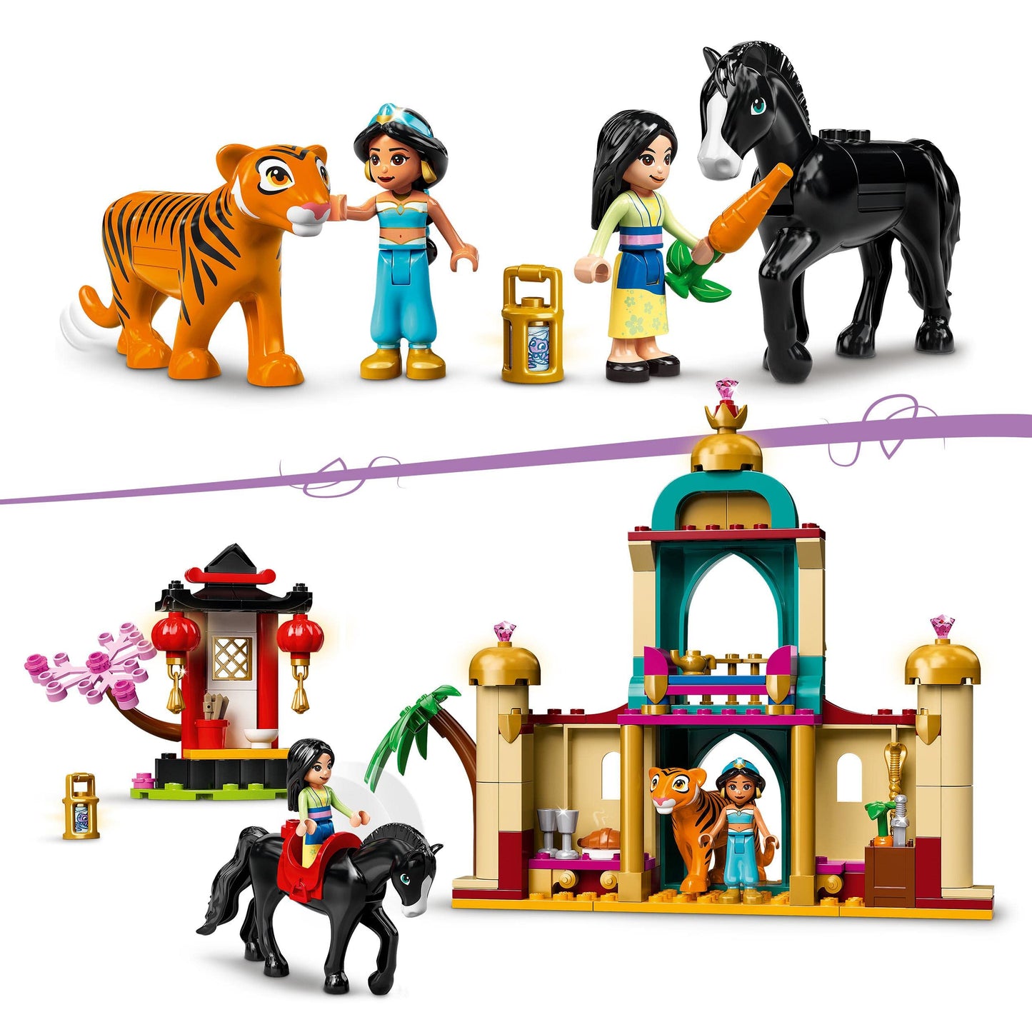 Lego® Disney Jasmine and Mulan’s Adventure 43208 Building Kit; A Fun Princess Construction Toy for Kids Aged 5+
