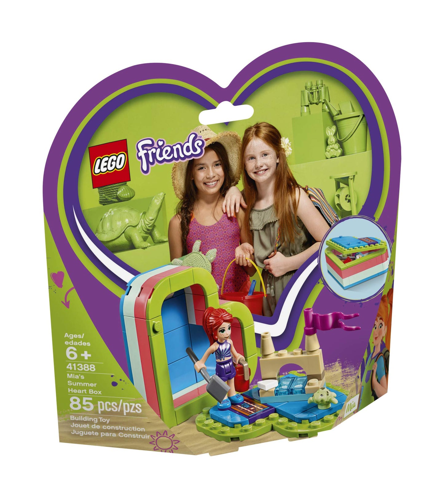 LEGO Friends Mia’s Summer Heart Box 41388 Building Kit, New 2019 (85 Pieces)