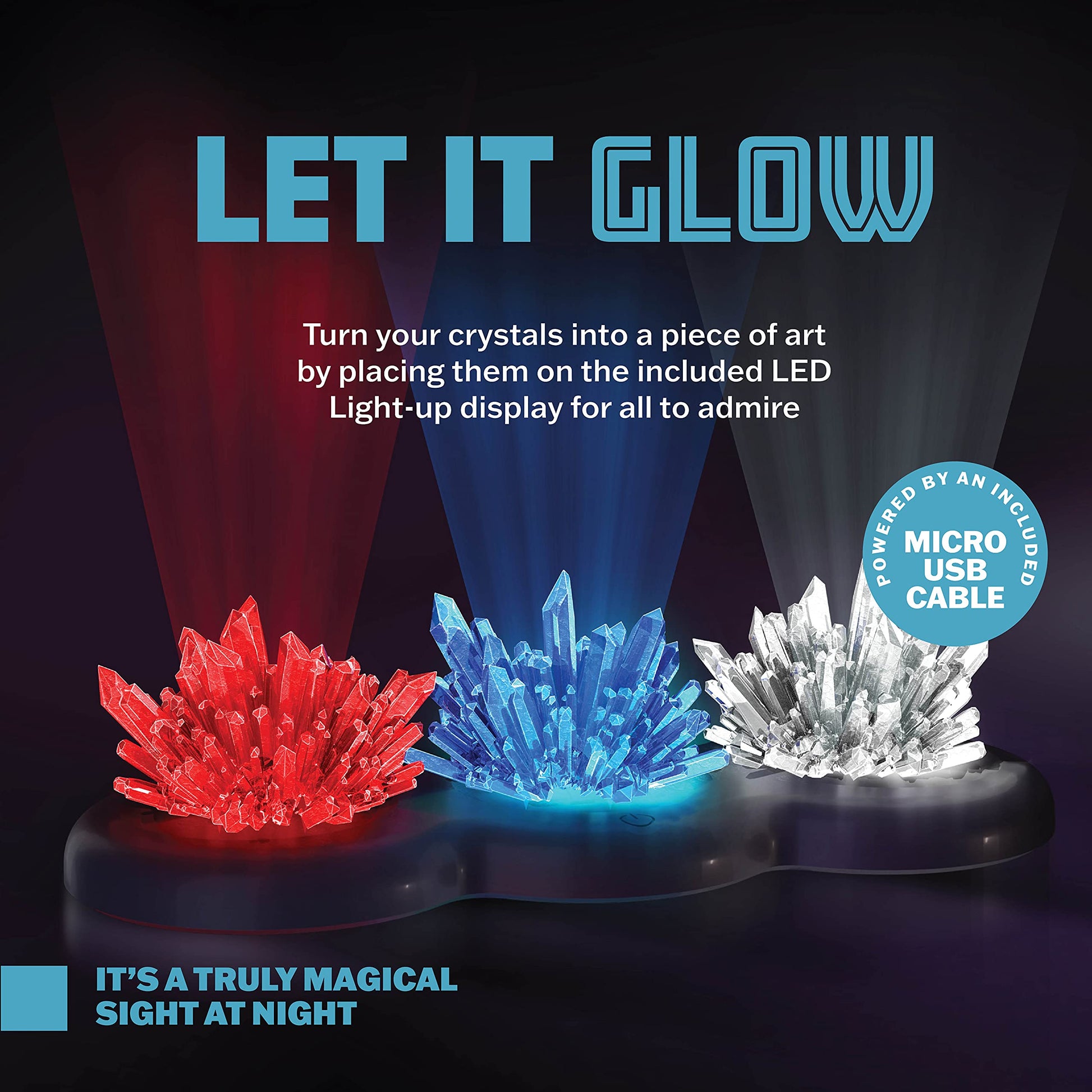 Light-up Crystal Growing Kit for Kids - Science Kits for Kids Age 8-12 - 6 7 8 9 10 Year Old Boy Birthday Gifts - Gifts for Girls - STEM Toys for 7