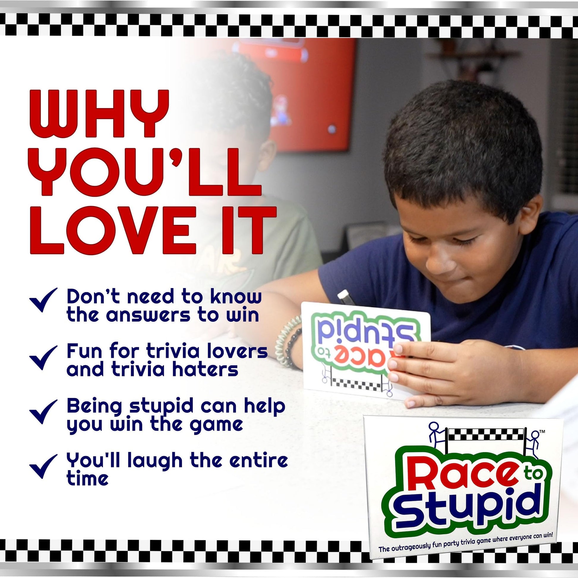 Race to Stupid Trivia Card Game - Family Games for Adults & Teens, Hilarious Party Games for Family Game Night Fun, Educational & Challenging Trivia