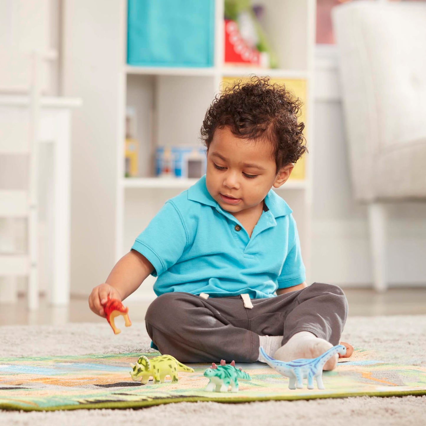 Melissa & Doug Prehistoric Playground Dinosaur Activity Rug (39 x 36 inches) - 4 Toy Animals