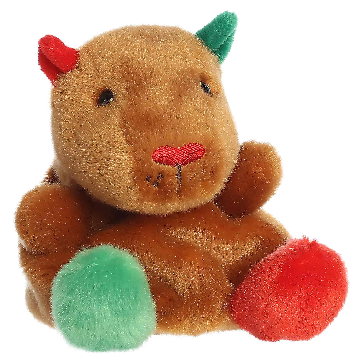 Aurora Palm Pals 4" Syd Holiday Capybara Festive Plush