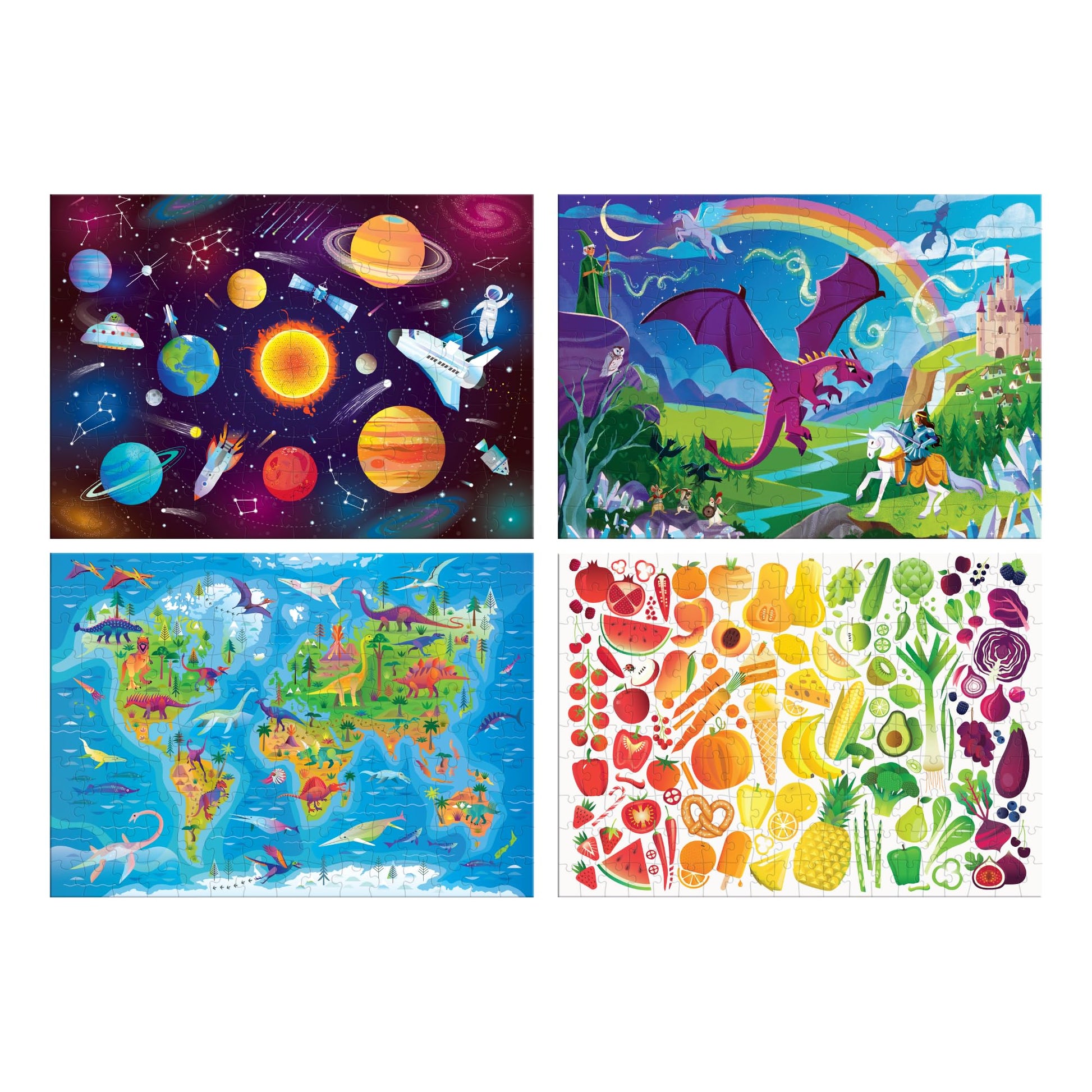 Chuckle & Roar Jigsaw Puzzles for Kids Ages 6+, 100 and 200 Piece, 4 Pack