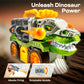 Vroomix JOVA Dinosaur Toys for Kids 3-5, Dinosaur Carrier Truck with 2 Pcs Cars and 6 Pcs Figures for Toddlers, T.Rex Truck with Launcher and Darts