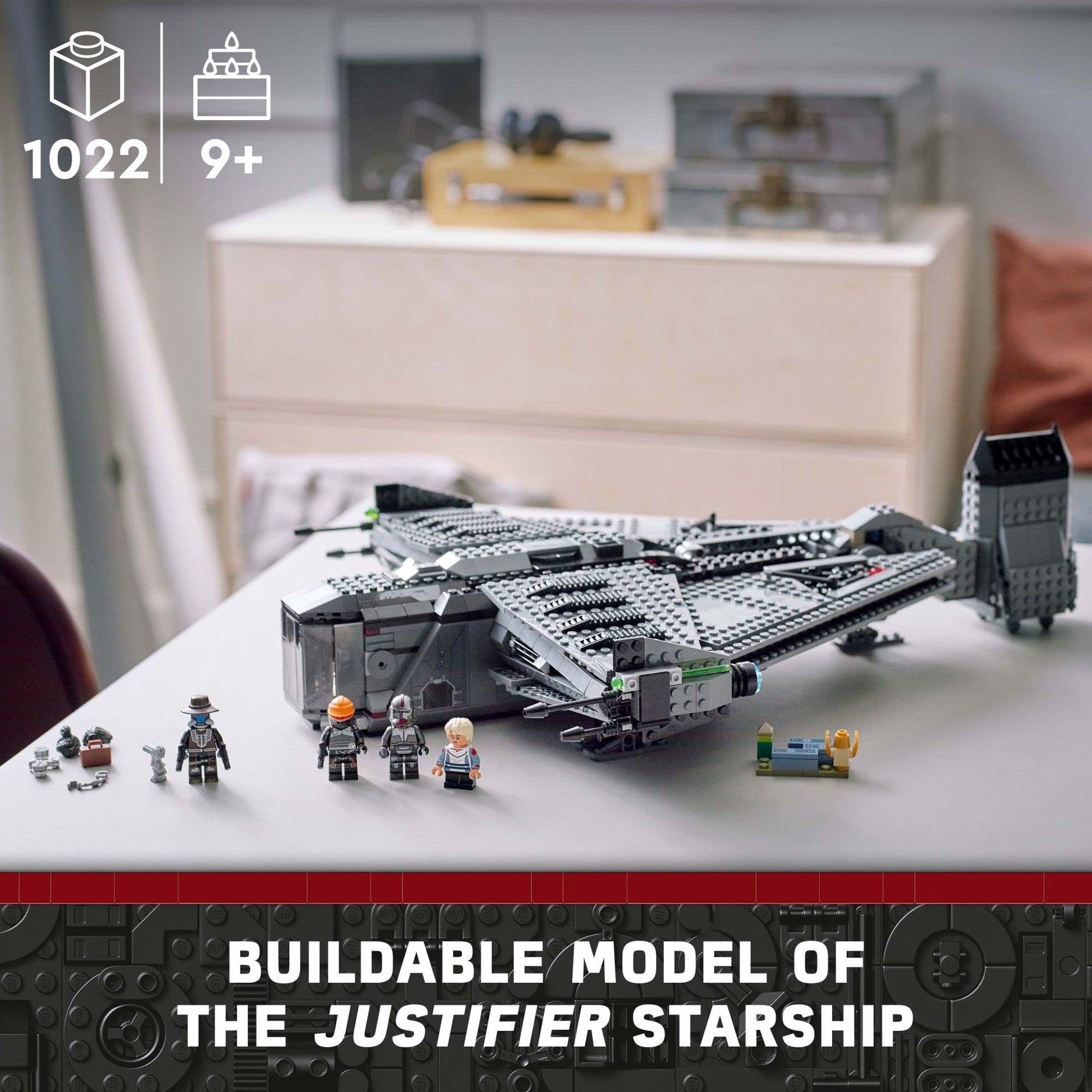 LEGO Star Wars The Justifier 75323, Buildable Toy Starship with Cad Bane Minifigure and Todo 360 Droid Figure, The Bad Batch Set, Gifts for Kids, Boys
