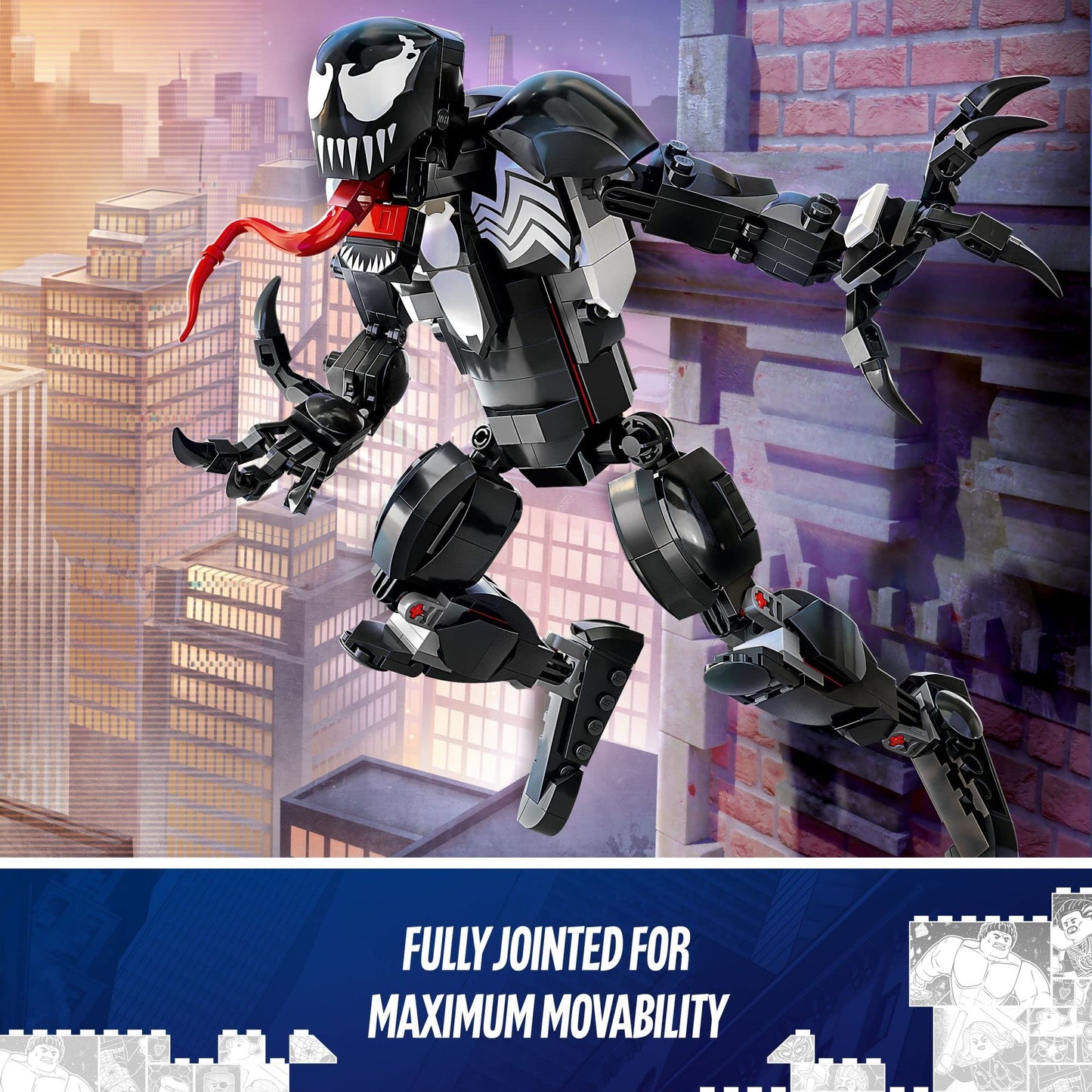 LEGO Marvel Venom Figure, 76230 Fully Articulated Super Villain Action Toy, Spider-Man Universe Collectible Set, Alien Toys for Boys and Girls