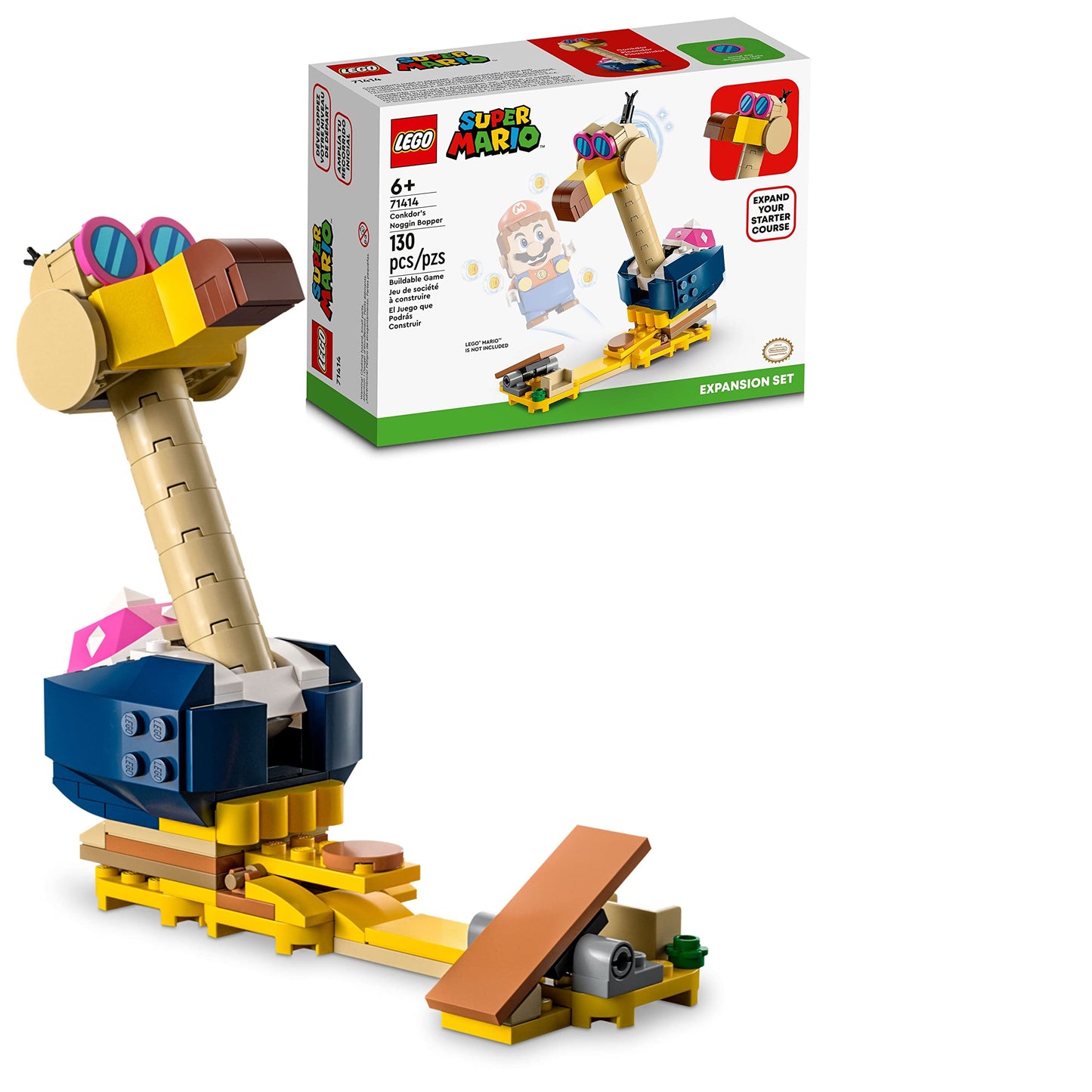 LEGO Super Mario Conkdor's Noggin Bopper Expansion Set 71414, Buildable Toy to Combine with Mario, Luigi or Peach Starter Course, Gift Idea for Kids 6
