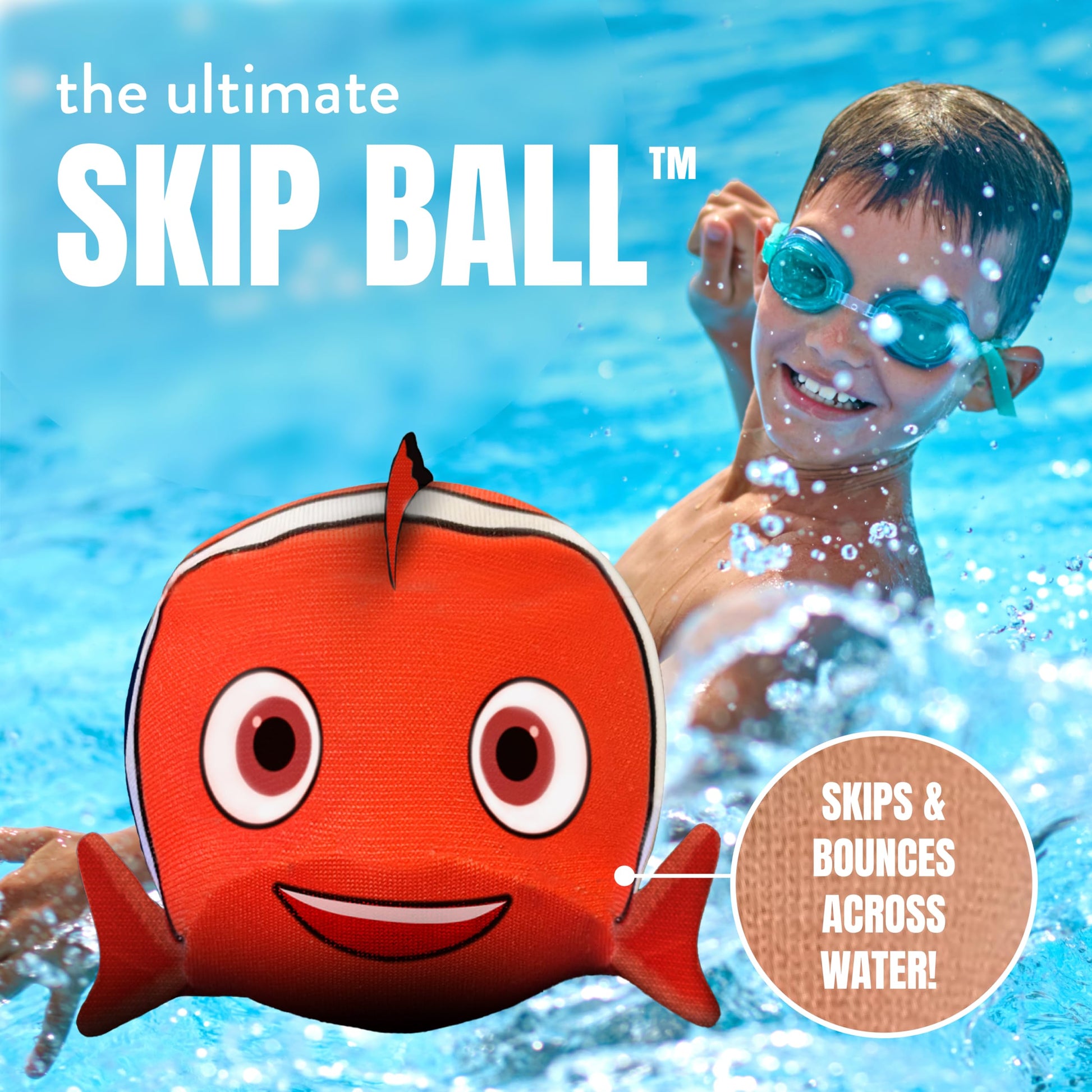 Activ Life The Ultimate Water Skip Ball (2 Pack), Water Bouncing Toys, Fun Games at Beach, Lake, Swimming Pool, Birthday Gift for All Ages Kids