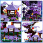 APENGBAOL Peach Blossom Pond Japanese Architecture Building Blocks Set for Adults and Kids with Acrylic Display Cover, Micro Mini Bricks Cherry