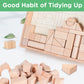iPlay, iLearn Kid Wooden Building Block Set, Toddler Natural Wood Block Montessori Learning Toy, Large Hardwood Stacking Brick Castle Unit, Preschool
