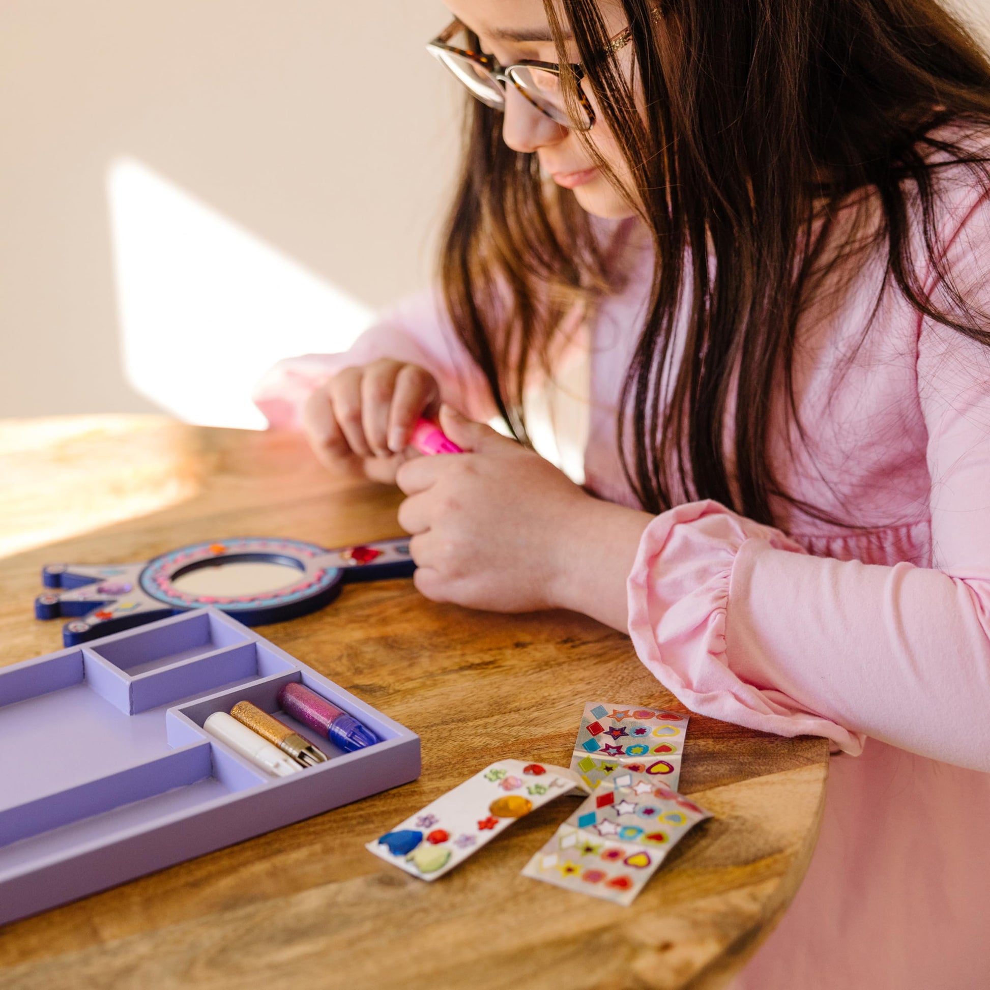 Melissa & Doug Decorate-Your-Own Wooden Princess Mirror Craft Kit