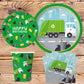 Oojami Garbage Truck Party Supplies - Serves 24, Complete Birthday Tableware Set with Plates, Cups, Napkins & Table Covers for Kids Garbage Truck