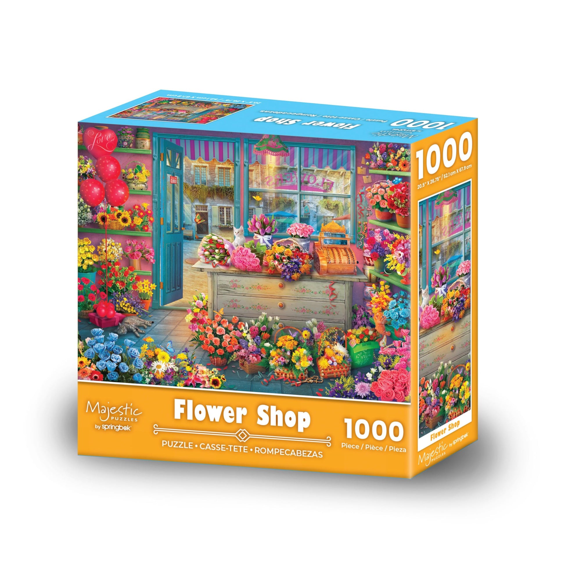 Majestic Colorful Flower Shop 1000 Piece Jigsaw Puzzle for Adults and Teens