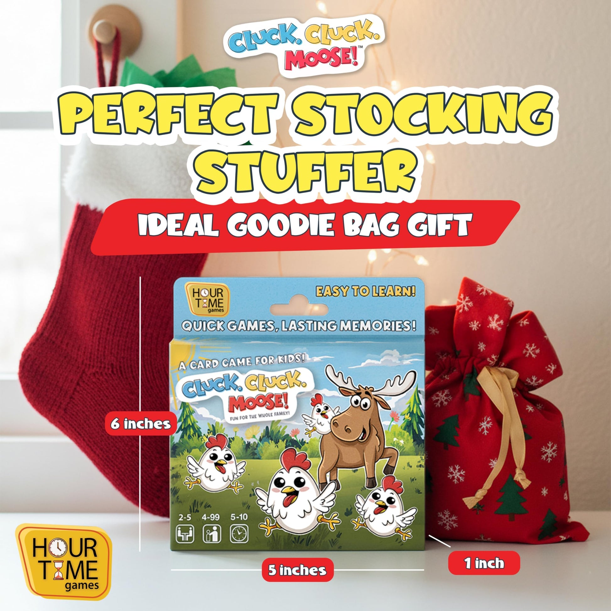 Hour Time Games Cluck Cluck Moose - Hilarious Animal-Themed Card Game for a Fun Family Game Night, Family Games for Kids & Families, Reunion Gift