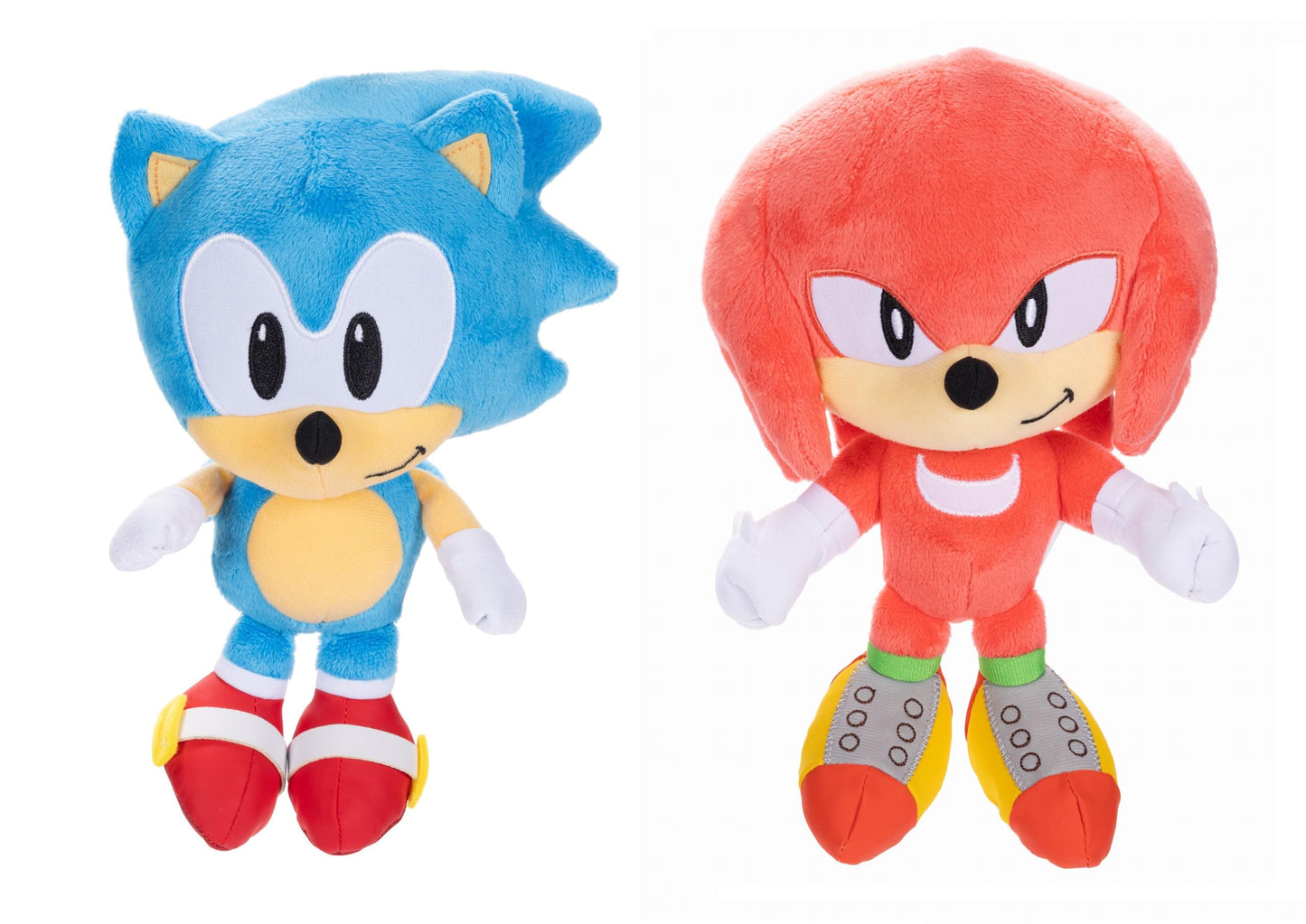JAKKS Pacific Sonic The Hedgehog 9" Plush 2-Pack, Sonic & Knuckles Collectible Stuffed Toy