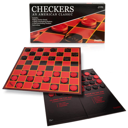 Kangaroo - Multiplayers Strategy Checker Board Game for Kids & Adults - Portable Educational Travel Cardboard Checkers - Includes Large Board w/ 24