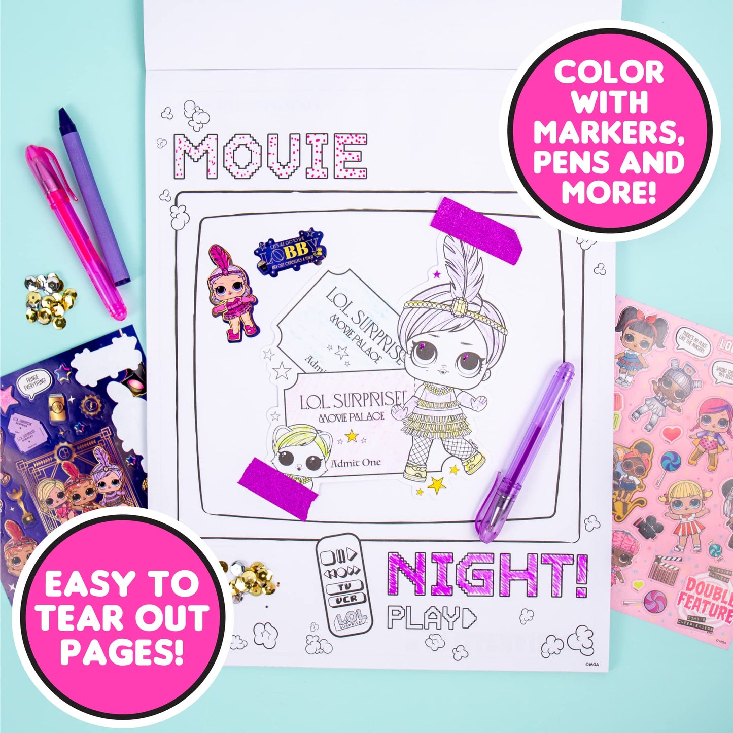 L.O.L. Surprise! O.M.G. Ultimate Fashion Designer by Horizon Group USA, Color & Create Outfits & Make-Up Looks for The O.M.G. Sisters, Includes 2