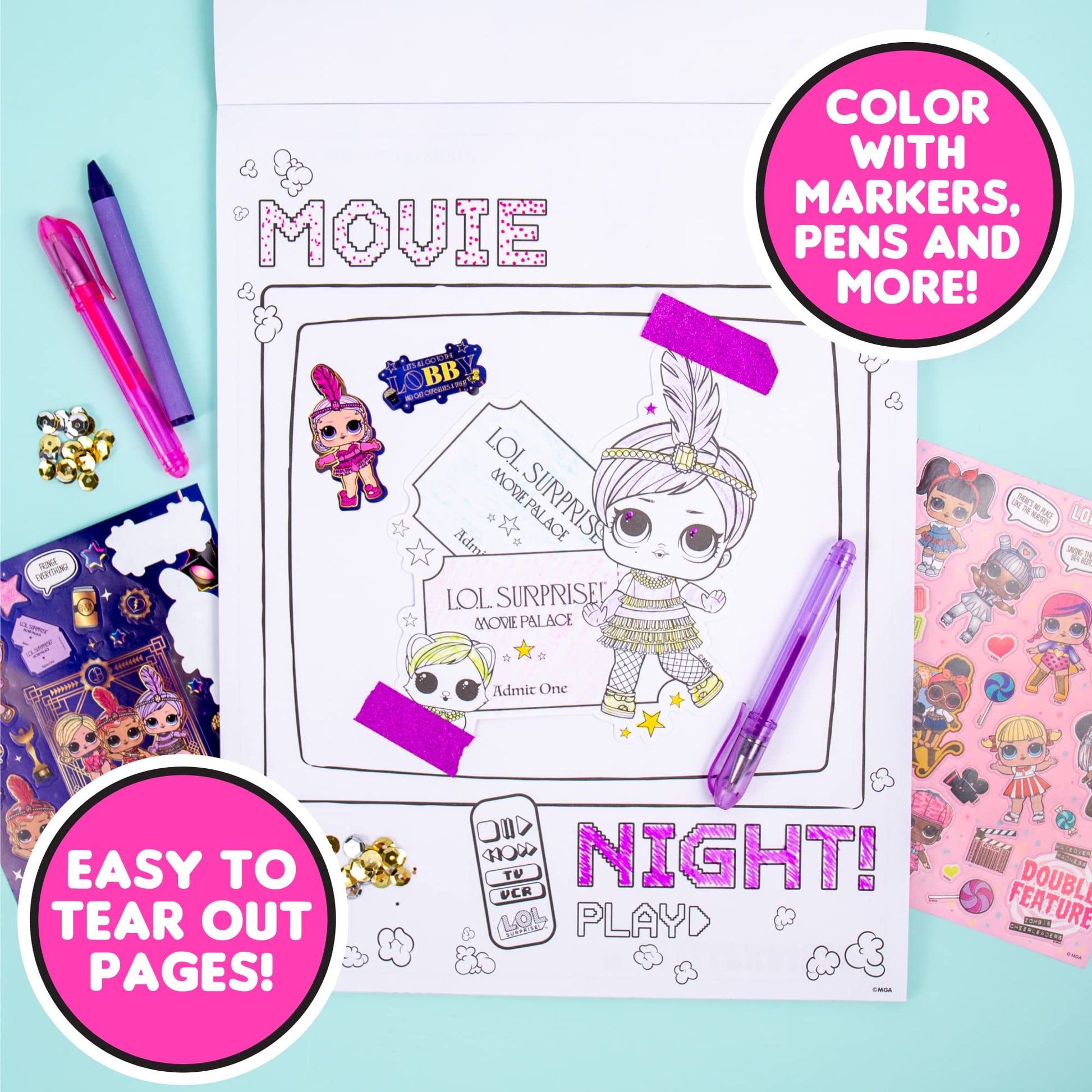 L.O.L. Surprise! O.M.G. Ultimate Fashion Designer by Horizon Group USA, Color & Create Outfits & Make-Up Looks for The O.M.G. Sisters, Includes 2