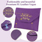 PU Leather Mahjong Card Sleeve Holder, 7x5.5 Inch Magnetic Closure?Purple?