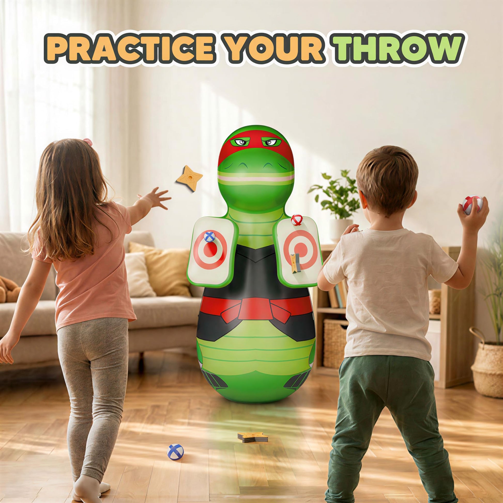 iPlay, iLearn Kids Inflatable Punching Bag, Toddler 49" Blow up Boxing Toys