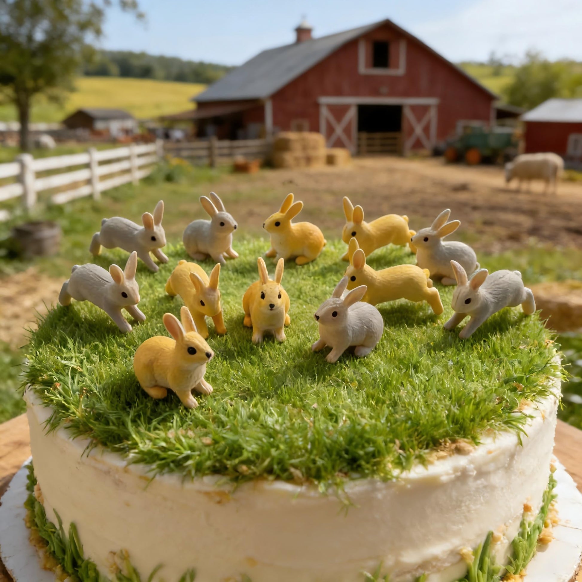 12 Pcs Easter Bunny Figures Fairy Garden Miniature Rabbit Figures Farm Animal Bunny Figurines Cake Topper Decorations Easter Egg Fillers Party Favors