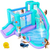 Bestsun Inflatable Bounce House Water Slide, 141 x 138 x 78 Inches Blow Up Water Slides, Splash Pool, Basketball, Ring Toss Game, Target Balls, Water