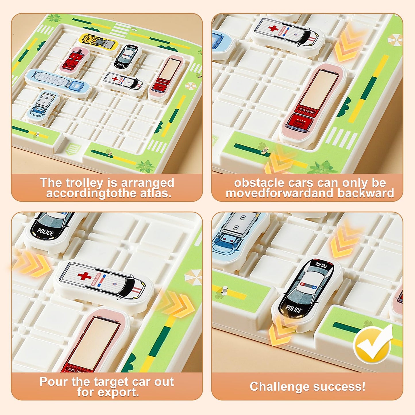 NUBLIXIP Parking Puzzler Magnetic Travel Game - 360 Traffic Jam Logic Challenges, Brain Teaser Toy for Kids Ages 3+, Parent-Child Problem Solving Car