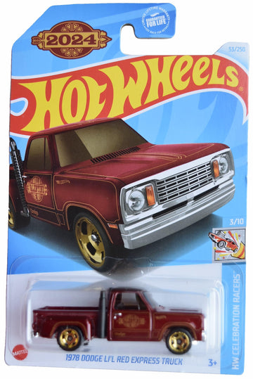 Matchbox Hot Wheels 1978 Dodge Li'l Red Express Truck, HW Celebration Racers 3/10 [red] 53/250