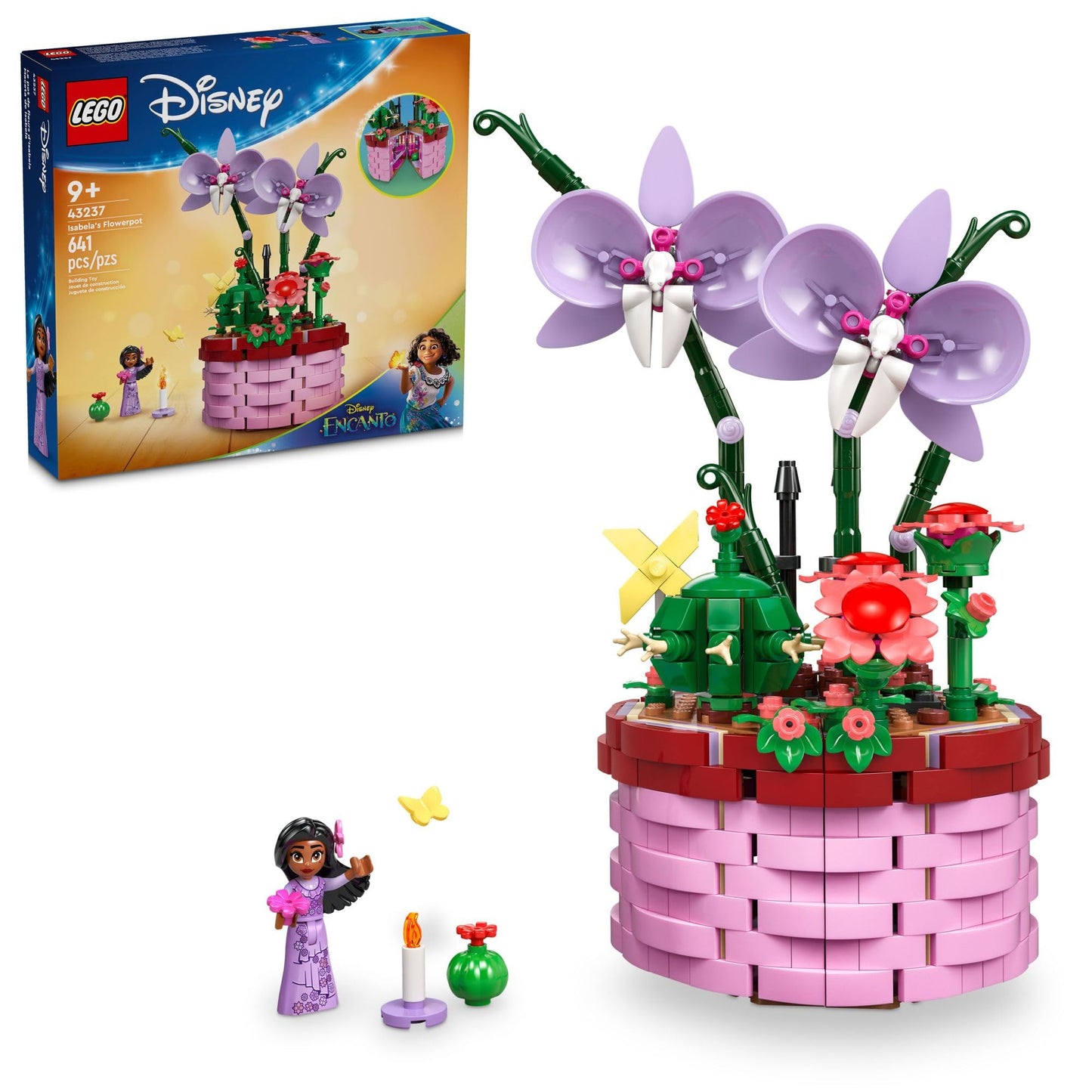 LEGO Disney Encanto Isabela’s Flowerpot, Buildable Orchid Flower Toy for Kids with Disney Encanto Mini-Doll, Toy for Play and Display, Fun Gift for 9