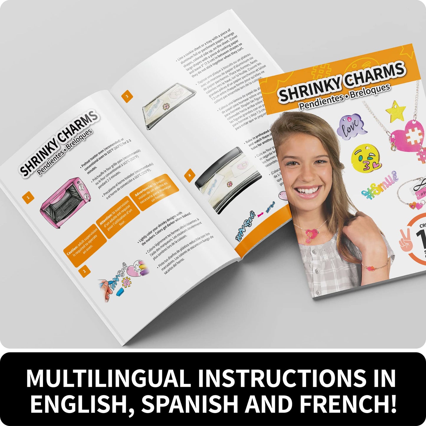 Style Me Up: Shrinky Charms, Kids Crafting, Create 16 Unique Charms and Accessories, Kit Promotes Creativity and Imagination in Kids, for Ages 8